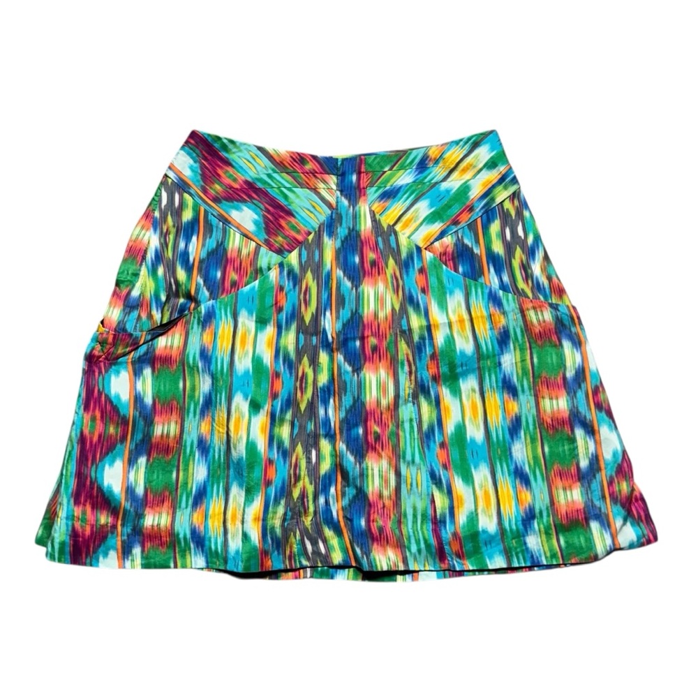 Edme & Esyllte Anthropologie Colorful Silk Mini Skirt Womens‎ Size 0 Bright Boho